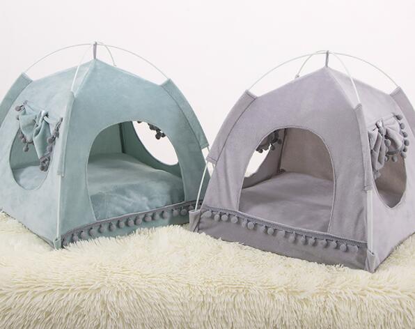 HKM-3877437 Cozy Bite-Resistant Flannel Nest House for Small Pets