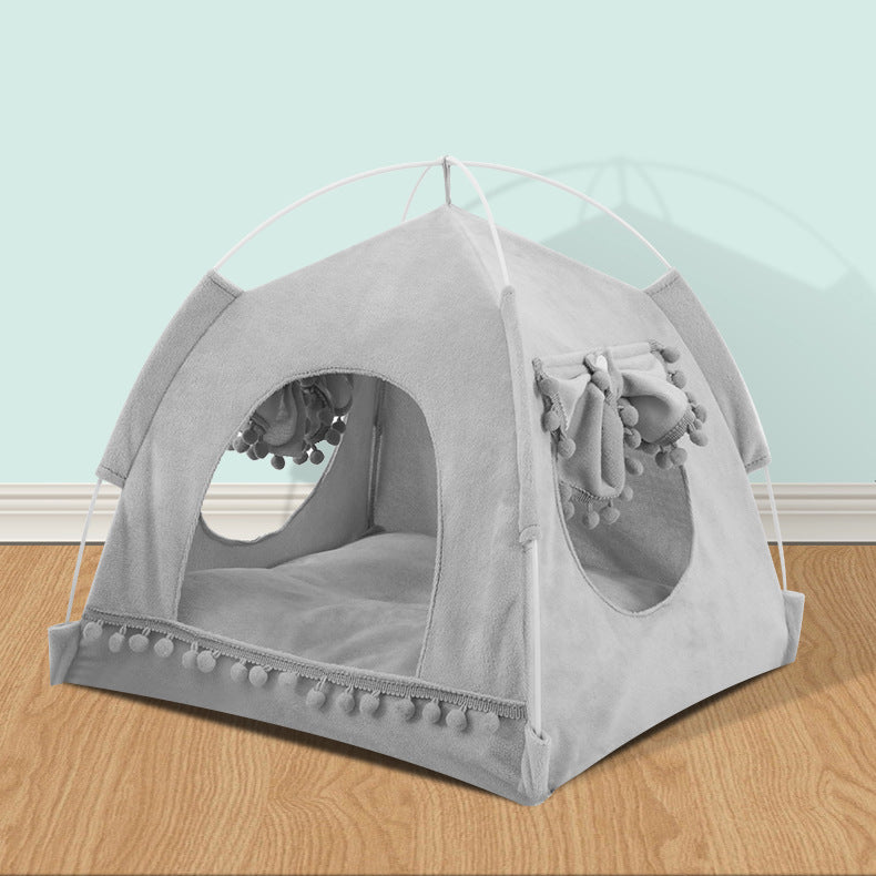 HKM-3877437 Cozy Bite-Resistant Flannel Nest House for Small Pets