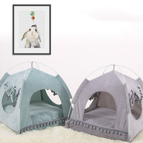 HKM-3877437 Cozy Bite-Resistant Flannel Nest House for Small Pets