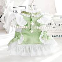 HKM-3877949 Cotton Princess Skirt for Small Dogs and Cats in Black and Green