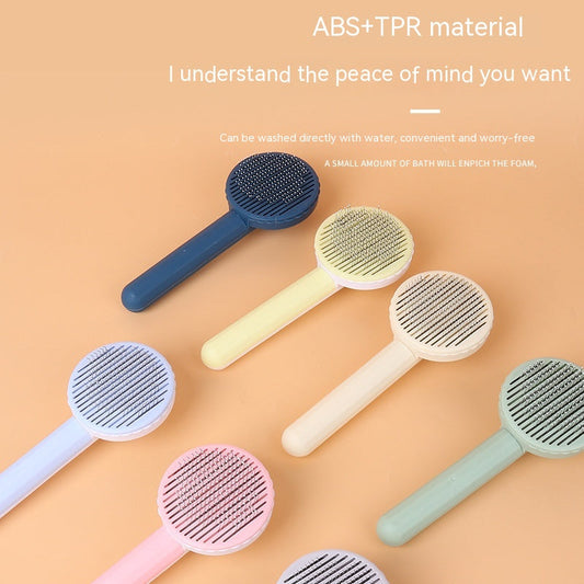 HKM-3878973 Self-Cleaning Round Head Pet Comb for Dogs - Available in Multiple Colors