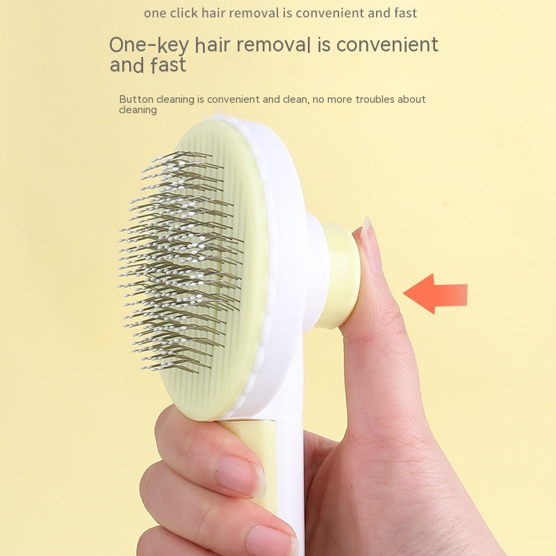 HKM-3878973 Self-Cleaning Round Head Pet Comb for Dogs - Available in Multiple Colors