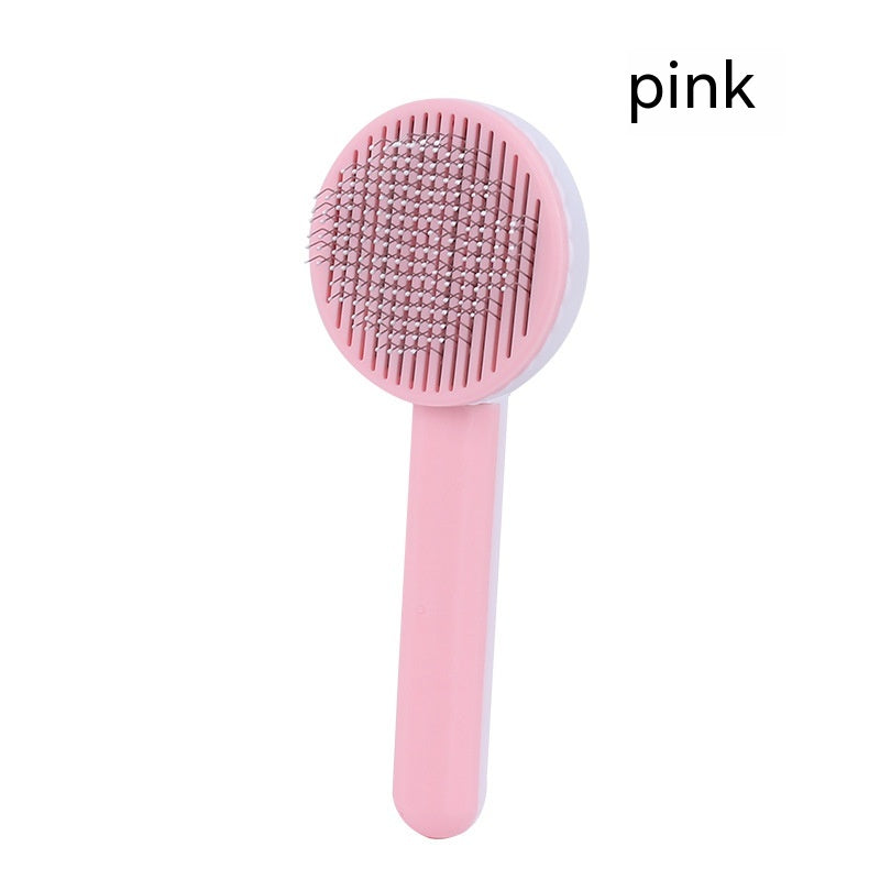 HKM-3878973 Self-Cleaning Round Head Pet Comb for Dogs - Available in Multiple Colors