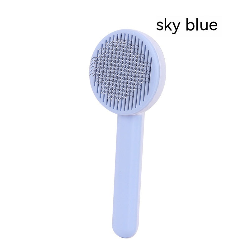 HKM-3878973 Self-Cleaning Round Head Pet Comb for Dogs - Available in Multiple Colors