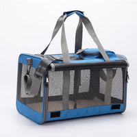 HKM-3879613 Portable Pet Shoulder Crossbody Handbag for Dogs and Cats - Fashion Minimalist, Breathable Oxford Material, Available in Blue, Pink, Gray, Black