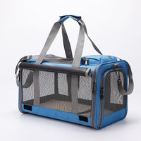 HKM-3879613 Portable Pet Shoulder Crossbody Handbag for Dogs and Cats - Fashion Minimalist, Breathable Oxford Material, Available in Blue, Pink, Gray, Black