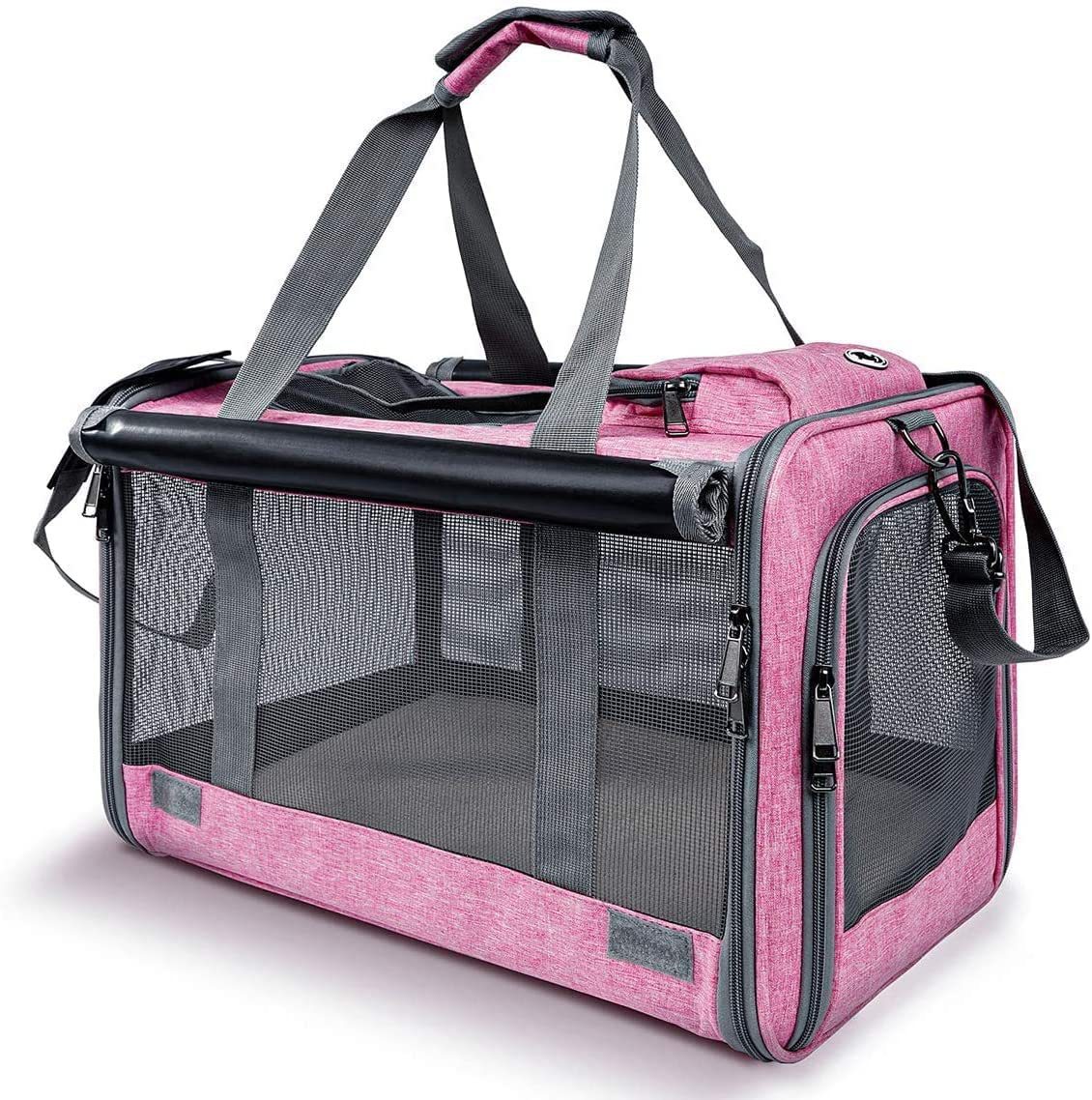 HKM-3879613 Portable Pet Shoulder Crossbody Handbag for Dogs and Cats - Fashion Minimalist, Breathable Oxford Material, Available in Blue, Pink, Gray, Black