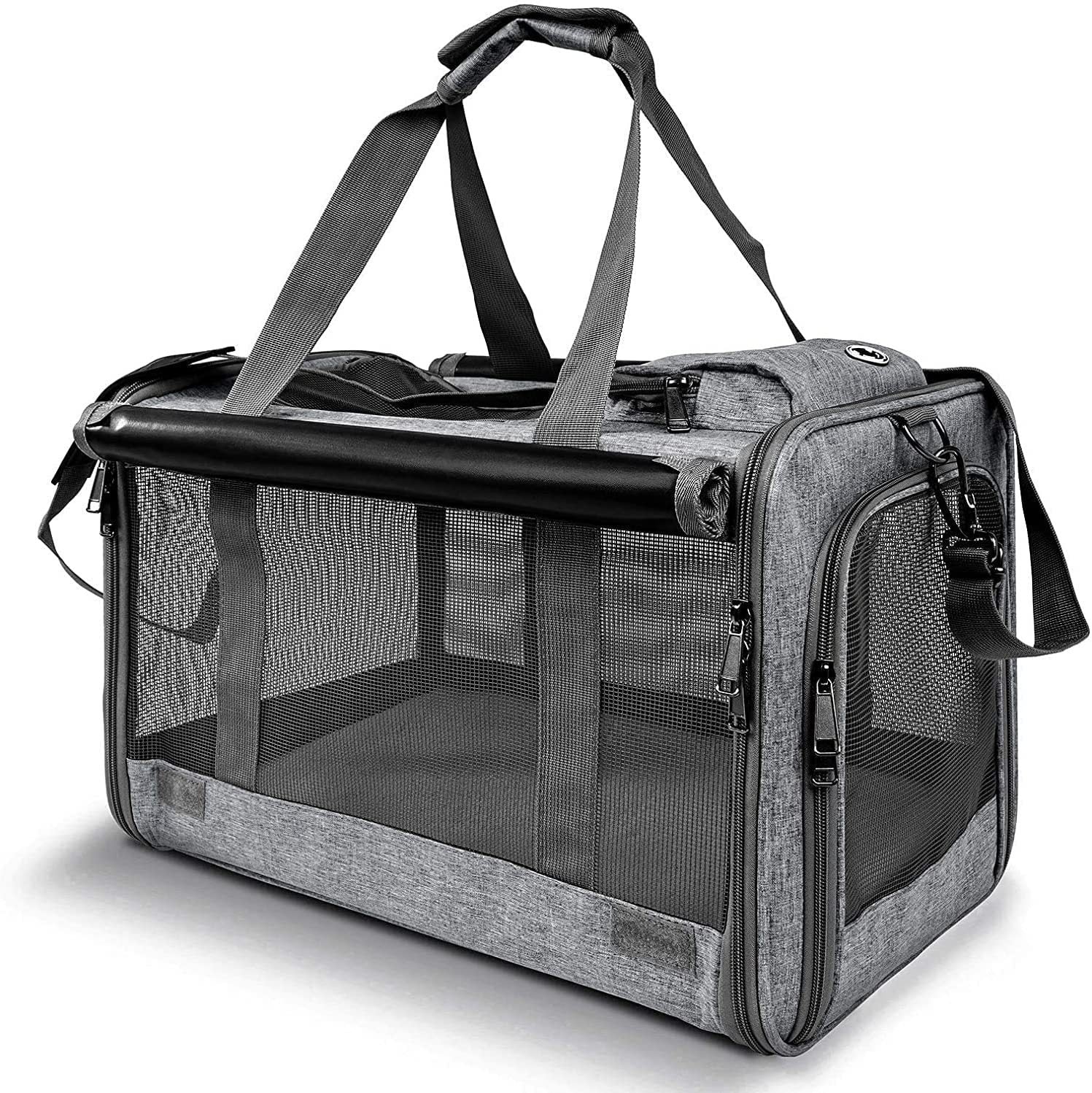 HKM-3879613 Portable Pet Shoulder Crossbody Handbag for Dogs and Cats - Fashion Minimalist, Breathable Oxford Material, Available in Blue, Pink, Gray, Black