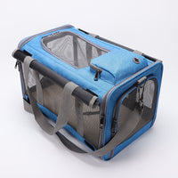 HKM-3879613 Portable Pet Shoulder Crossbody Handbag for Dogs and Cats - Fashion Minimalist, Breathable Oxford Material, Available in Blue, Pink, Gray, Black