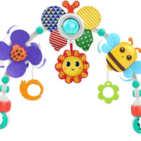 HKM-388051 Adjustable Cartoon Crib Play Gym with Musical & Flashing Hanging Toys for Stroller and Car Seat
