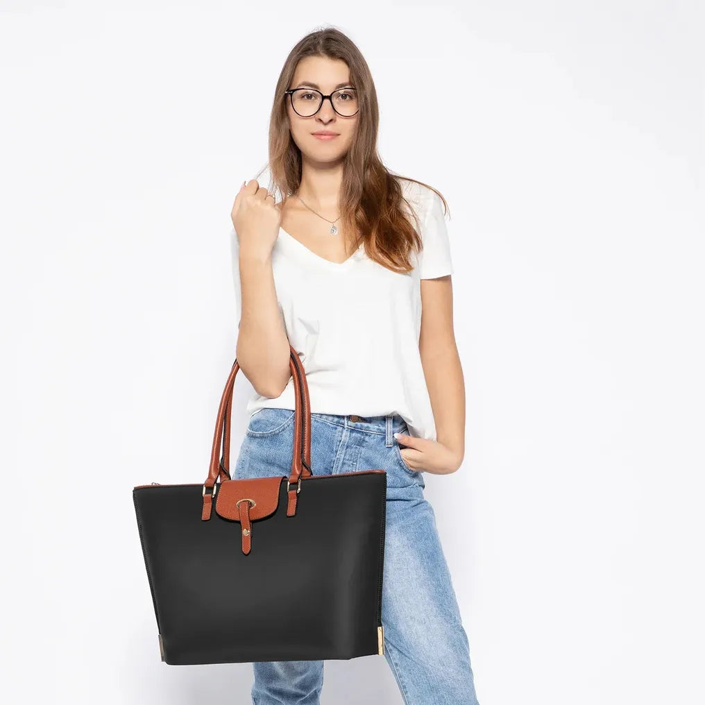 HKM-388115 15.6-Inch Oxford Laptop Handbag for Women - Stylish Office Tote with Large Capacity