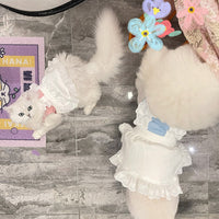 HKM-3881533 Small Pet Lace Dress for Cats and Dogs - Blue & Pink Options Available