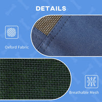 HKM-3881789 Elevated Dog Cot with UV Protection Canopy Shade - 36 Inch, Dark Blue