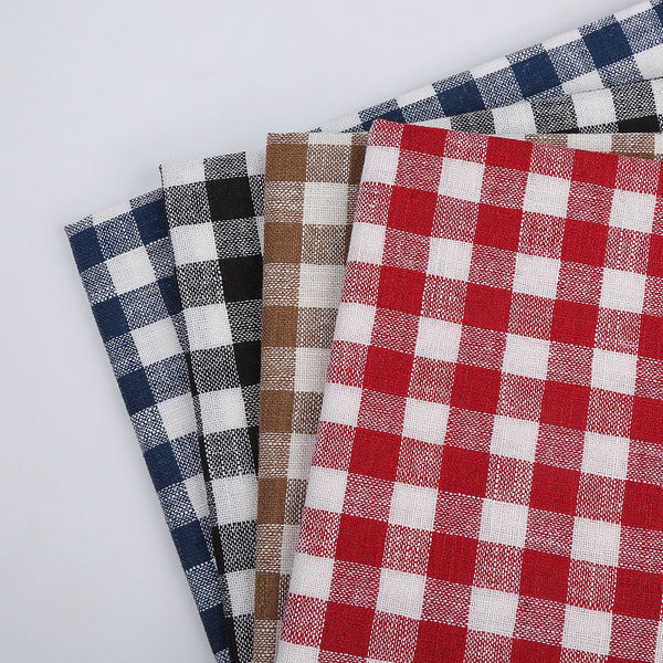 HKM-388243 Small Square Grid Polyester Fabric for Cushion Covers, Bags, and Accessories - 150cm Width