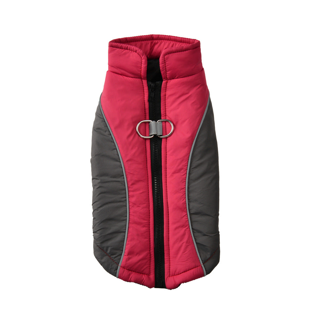 HKM-3882813 Reflective Pet Coat for Autumn and Winter - Thickened Warm Contrast Color Shell