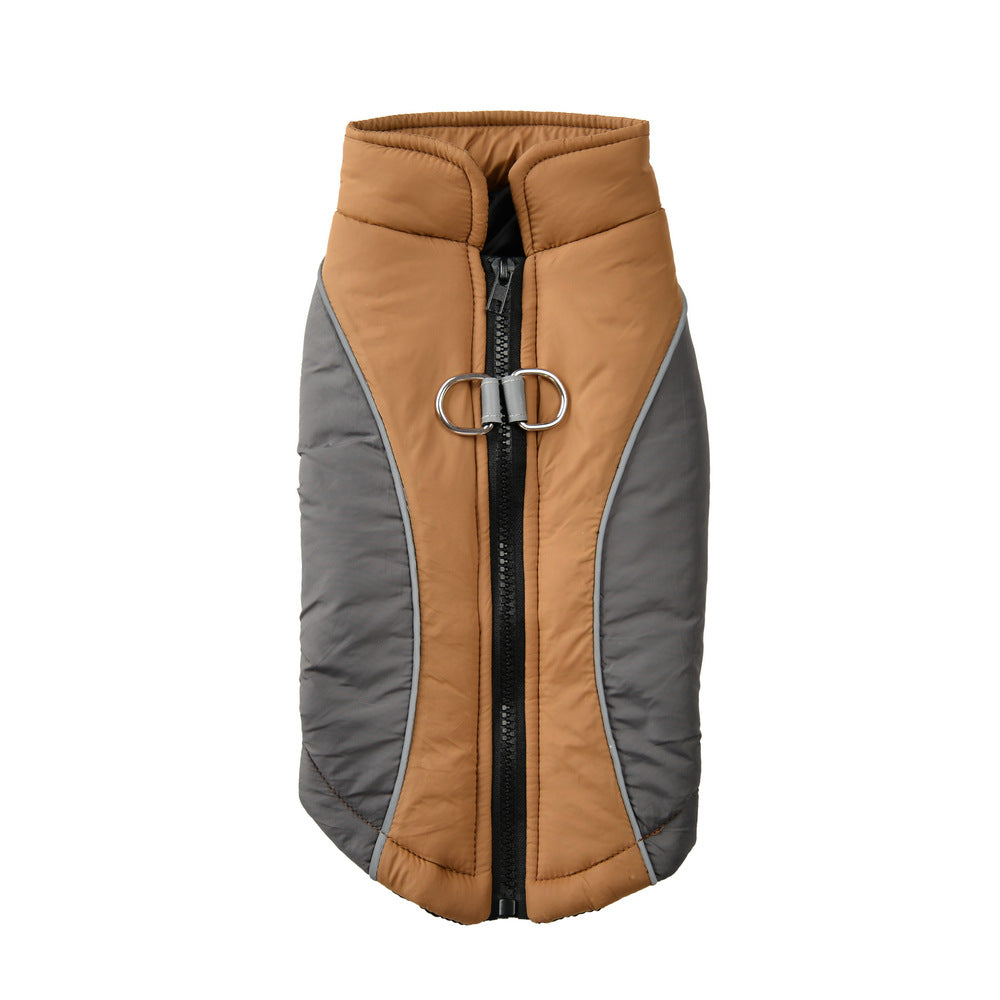 HKM-3882813 Reflective Pet Coat for Autumn and Winter - Thickened Warm Contrast Color Shell