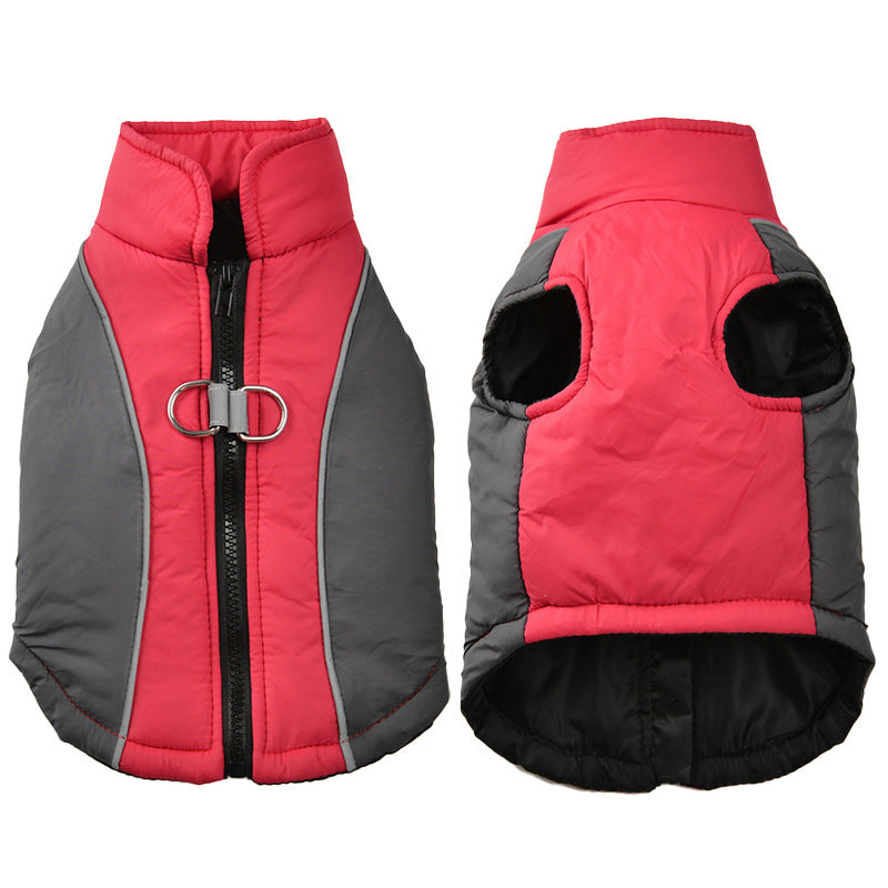 HKM-3882813 Reflective Pet Coat for Autumn and Winter - Thickened Warm Contrast Color Shell