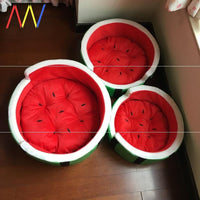 HKM-3883197 Cozy Cloth Pet Bed with Anti-Slip Options in Vibrant Orange and Fruit Designs