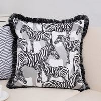 HKM-388371 French Style Geometric and Floral Pillow Cover for Living Room Sofa