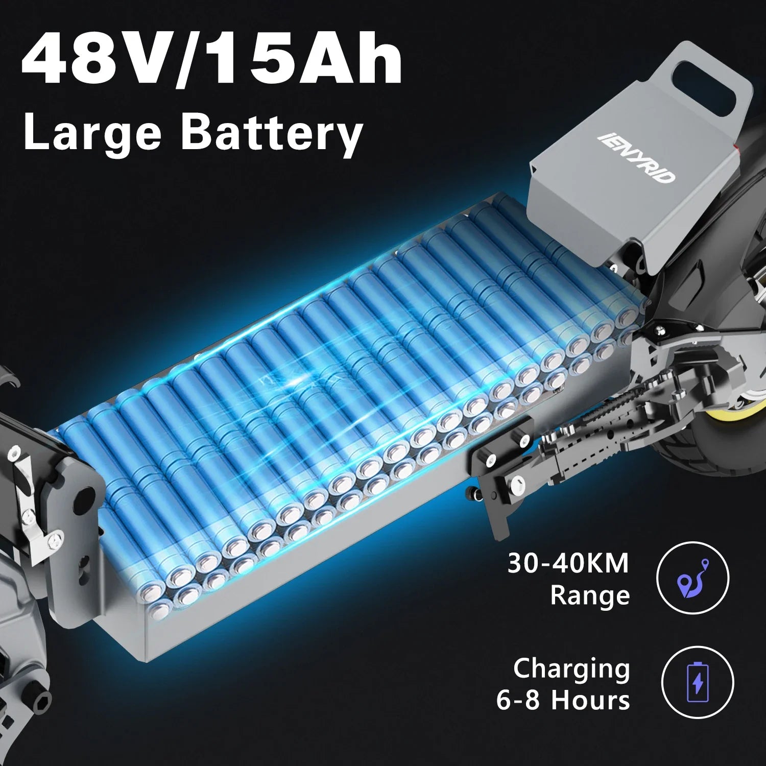 HKM-388435 250W Electric Folding Scooter, 15Ah Battery, 10-inch Tires, Dual Suspension, Max Speed 25km/h, Range 40km
