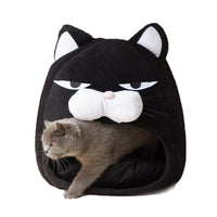 HKM-3887165 Cozy Cat House Bed with Removable Litter Mat, Plush Nest for Small and Medium Pets