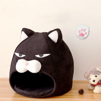 HKM-3887165 Cozy Cat House Bed with Removable Litter Mat, Plush Nest for Small and Medium Pets
