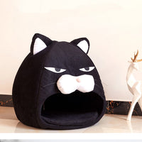 HKM-3887165 Cozy Cat House Bed with Removable Litter Mat, Plush Nest for Small and Medium Pets