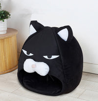 HKM-3887165 Cozy Cat House Bed with Removable Litter Mat, Plush Nest for Small and Medium Pets