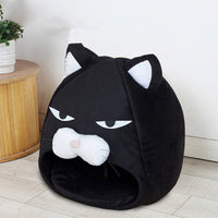 HKM-3887165 Cozy Cat House Bed with Removable Litter Mat, Plush Nest for Small and Medium Pets