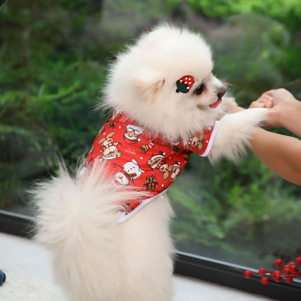 HKM-3887677 Universal White Polyester Pet Clothing for Cats and Dogs in European and American Style