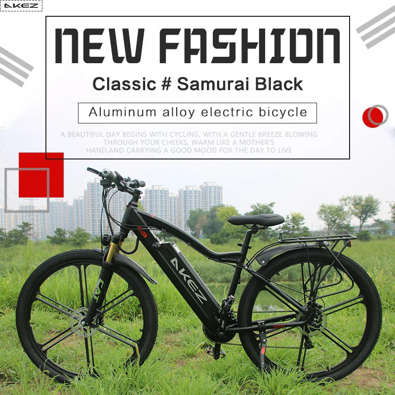 HKM-388883 29-Inch 48V 500W Electric Hybrid Commuter and Off-Road E-Bike with Removable Battery and Hydraulic Disc Brakes