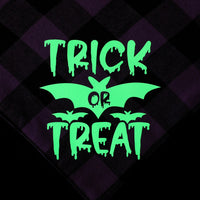 HKM-3889469 Luminous Halloween Pet Saliva Towel in Plaid Design with Pumpkin, Bat, and Castle Patterns