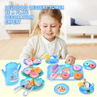 HKM-389011 Colourful Snow Princess Pretend Kitchen Afternoon Tea Set for Children