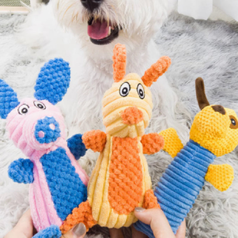 HKM-389011 Plush Dog and Cat Toy with Noise-Making Feature, Bite-Resistant Design