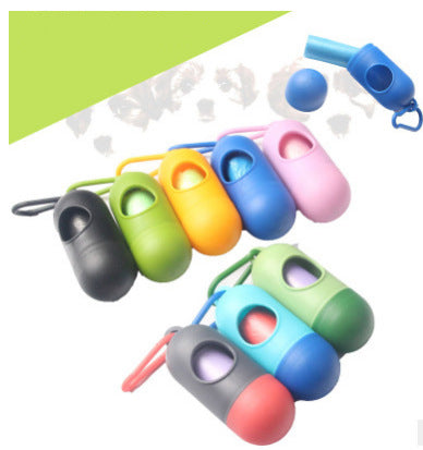HKM-3890365 Portable Dog Waste Bag Dispenser with Adjustable Velcro Hook for Easy Carrying