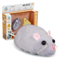 HKM-389139 Remote Control Plush Mouse Toy for Cat Training and Play, Mini Electric Running Toy