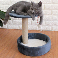 HKM-3892157 Cozy Small Cat Tree with Sisal Toy and Jumping Platform for Cats Up to 6kg