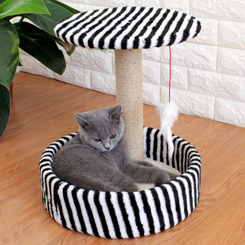 HKM-3892157 Cozy Small Cat Tree with Sisal Toy and Jumping Platform for Cats Up to 6kg