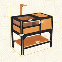 HKM-3892541 Indoor Tortoise Habitat with Shelf Storage and Weather Protection in Yellow