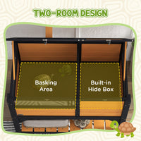 HKM-3892541 Indoor Tortoise Habitat with Shelf Storage and Weather Protection in Yellow
