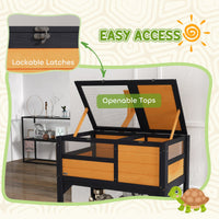 HKM-3892541 Indoor Tortoise Habitat with Shelf Storage and Weather Protection in Yellow