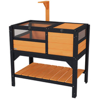 HKM-3892541 Indoor Tortoise Habitat with Shelf Storage and Weather Protection in Yellow