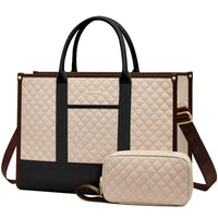 HKM-389267 Stylish 2-Piece Waterproof Business Tote and Laptop Bag Set for Travel and Work