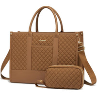 HKM-389267 Stylish 2-Piece Waterproof Business Tote and Laptop Bag Set for Travel and Work