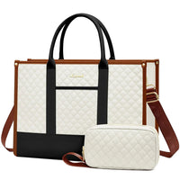 HKM-389267 Stylish 2-Piece Waterproof Business Tote and Laptop Bag Set for Travel and Work