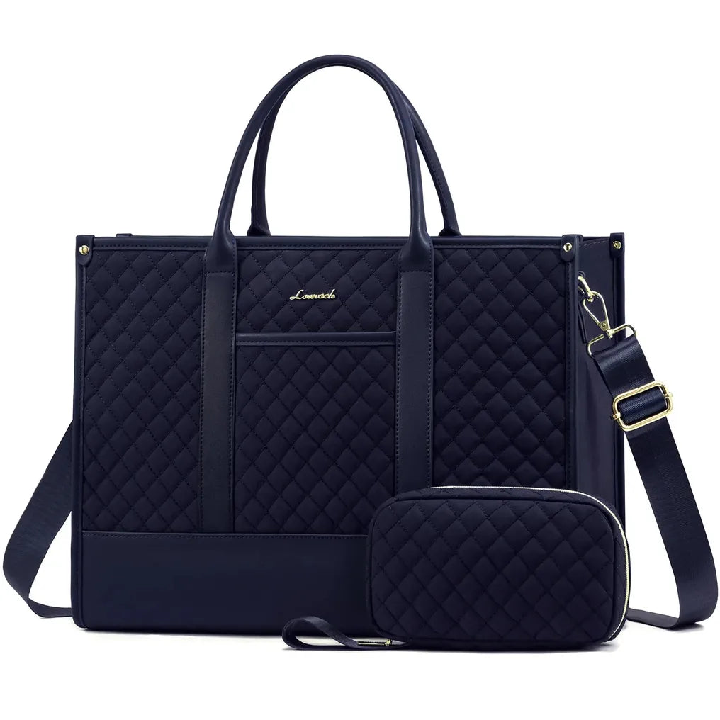 HKM-389267 Stylish 2-Piece Waterproof Business Tote and Laptop Bag Set for Travel and Work