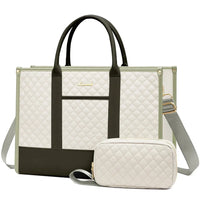 HKM-389267 Stylish 2-Piece Waterproof Business Tote and Laptop Bag Set for Travel and Work