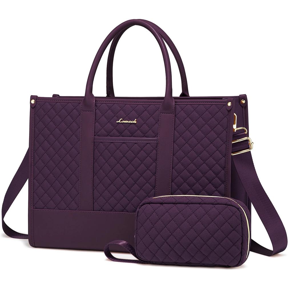 HKM-389267 Stylish 2-Piece Waterproof Business Tote and Laptop Bag Set for Travel and Work