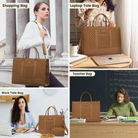 HKM-389267 Stylish 2-Piece Waterproof Business Tote and Laptop Bag Set for Travel and Work