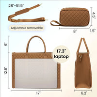HKM-389267 Stylish 2-Piece Waterproof Business Tote and Laptop Bag Set for Travel and Work